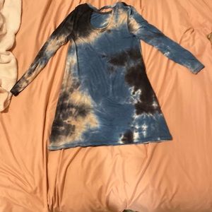 Blue.white and black dress. 10-12 in girls.